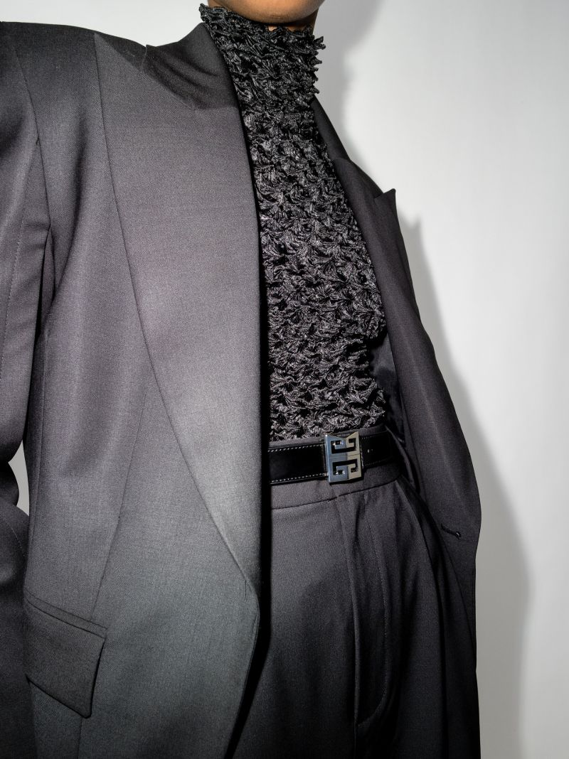 Black 4g Buckle Leather Belt
