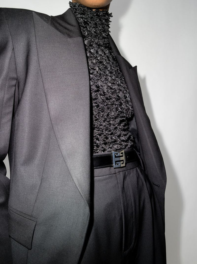 Black 4g Buckle Leather Belt