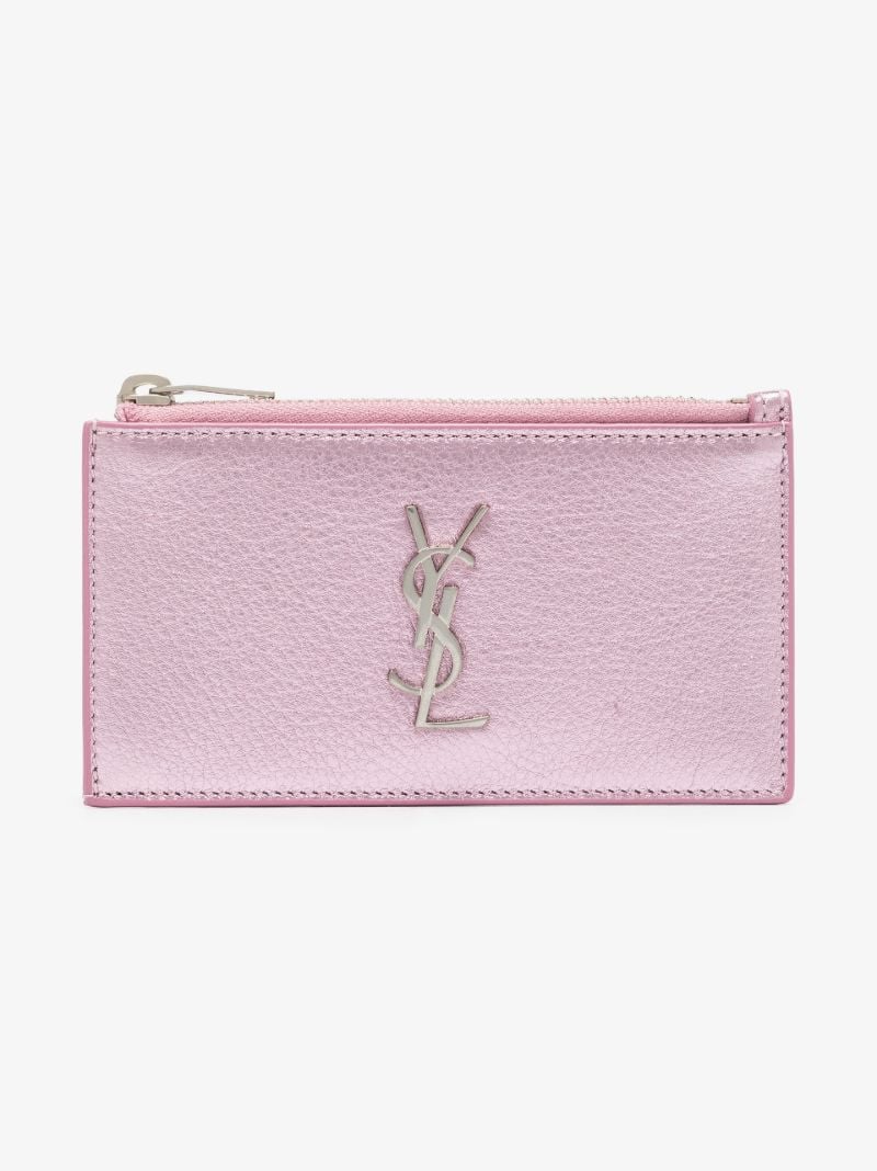Pink Monogram Zipped Leather Wallet