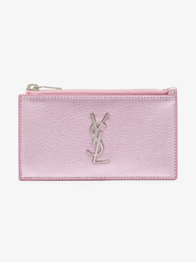 Pink Monogram Zipped Leather Wallet