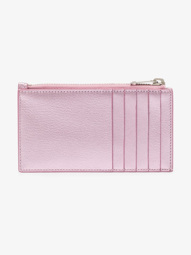 Pink Monogram Zipped Leather Wallet