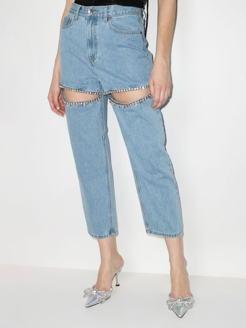 Crystal Slit Wide Leg Jeans