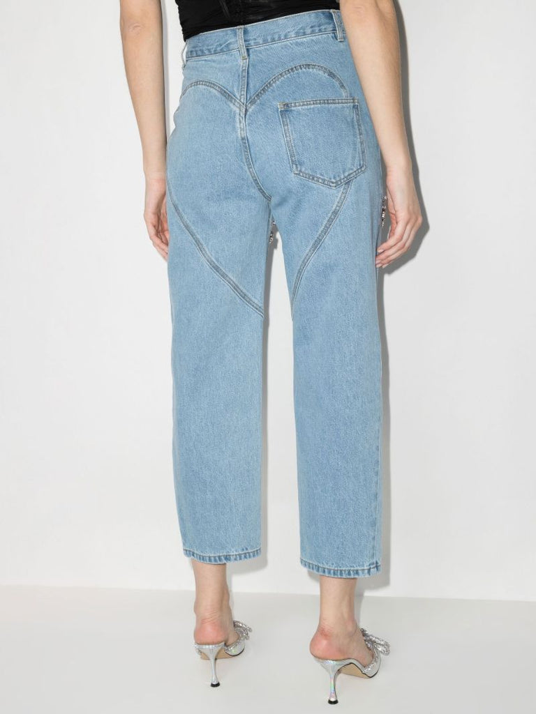 Crystal Slit Wide Leg Jeans
