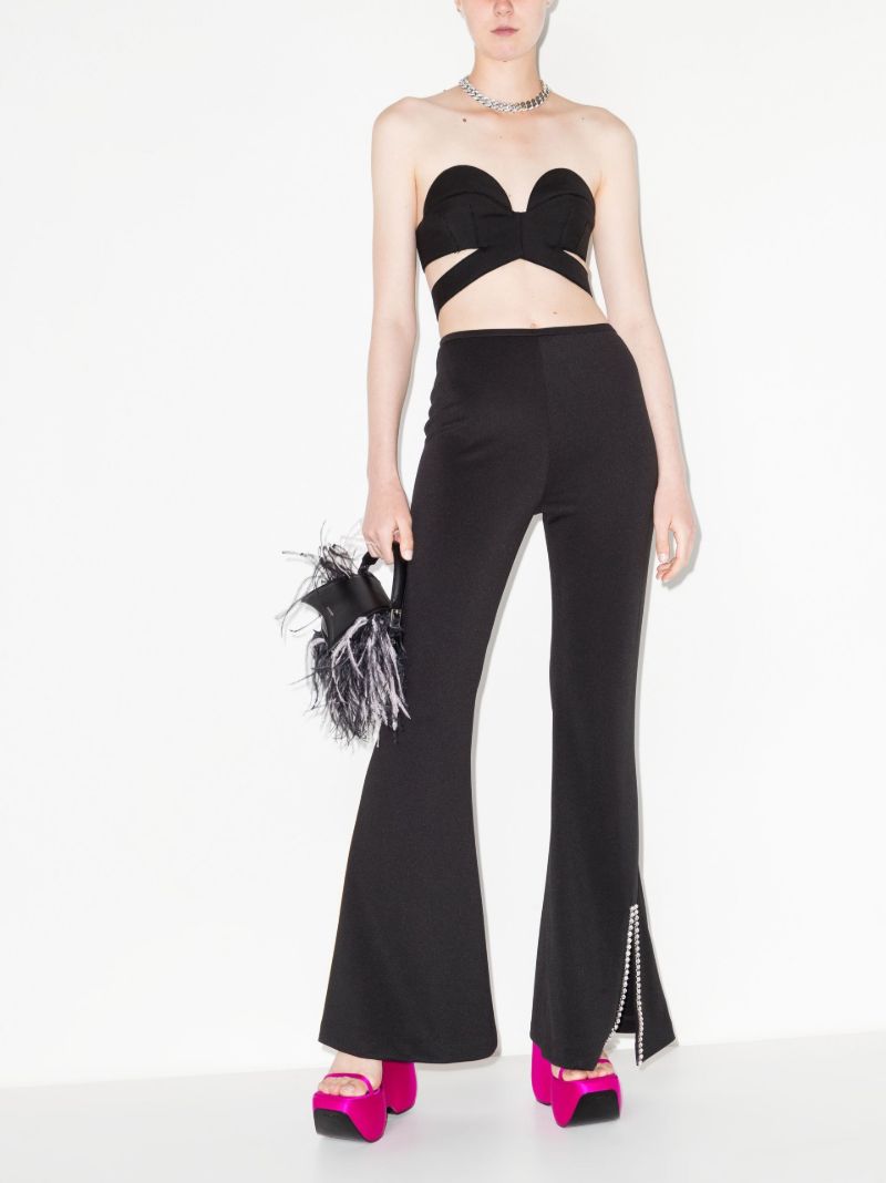 Nameplate High Waist Flared Trousers