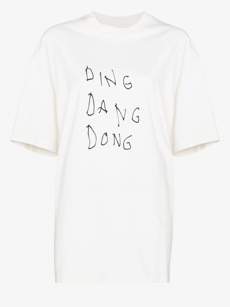 White Printed Cotton T-shirt
