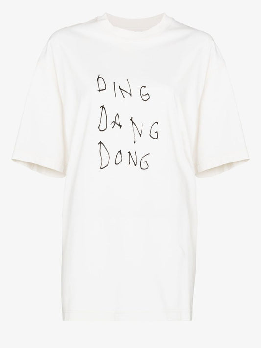 White Printed Cotton T-shirt