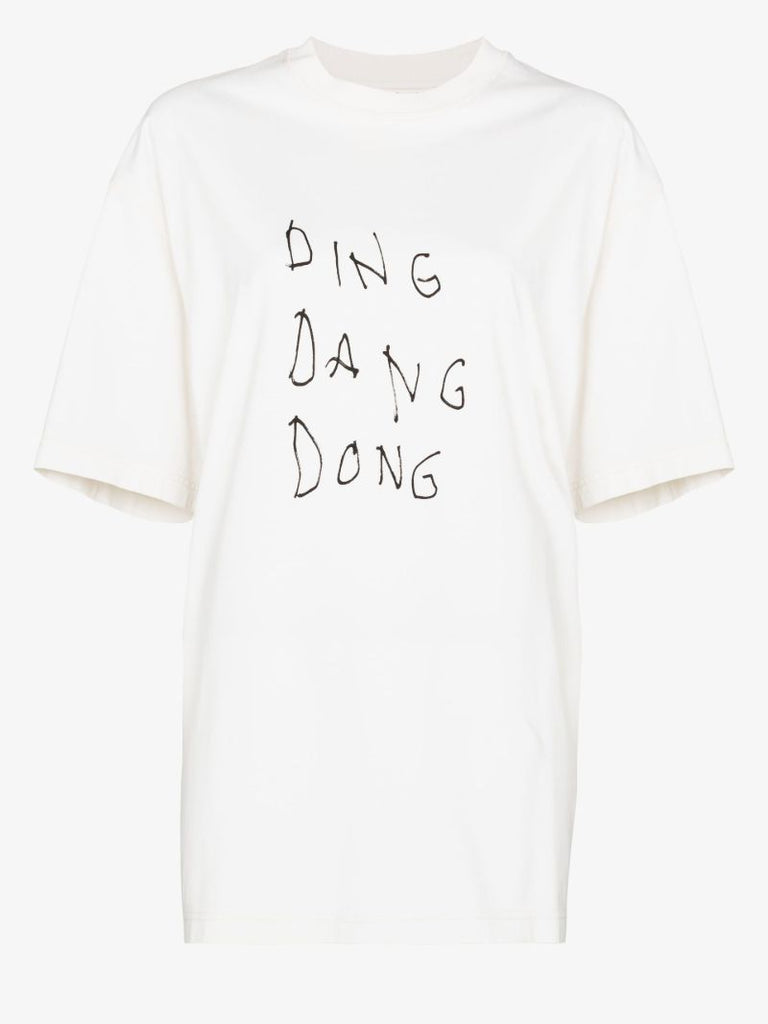 White Printed Cotton T-shirt