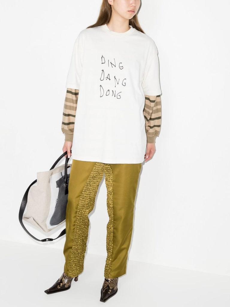 White Printed Cotton T-shirt
