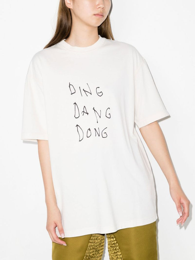 White Printed Cotton T-shirt