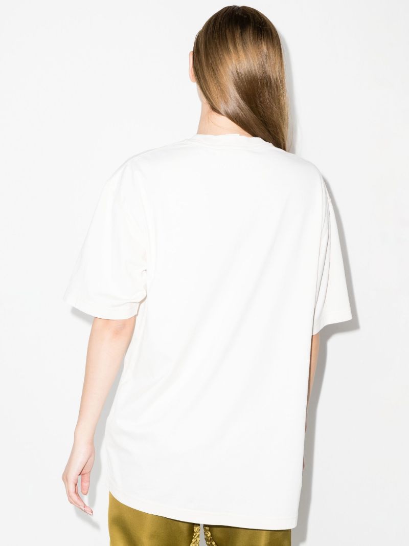 White Printed Cotton T-shirt