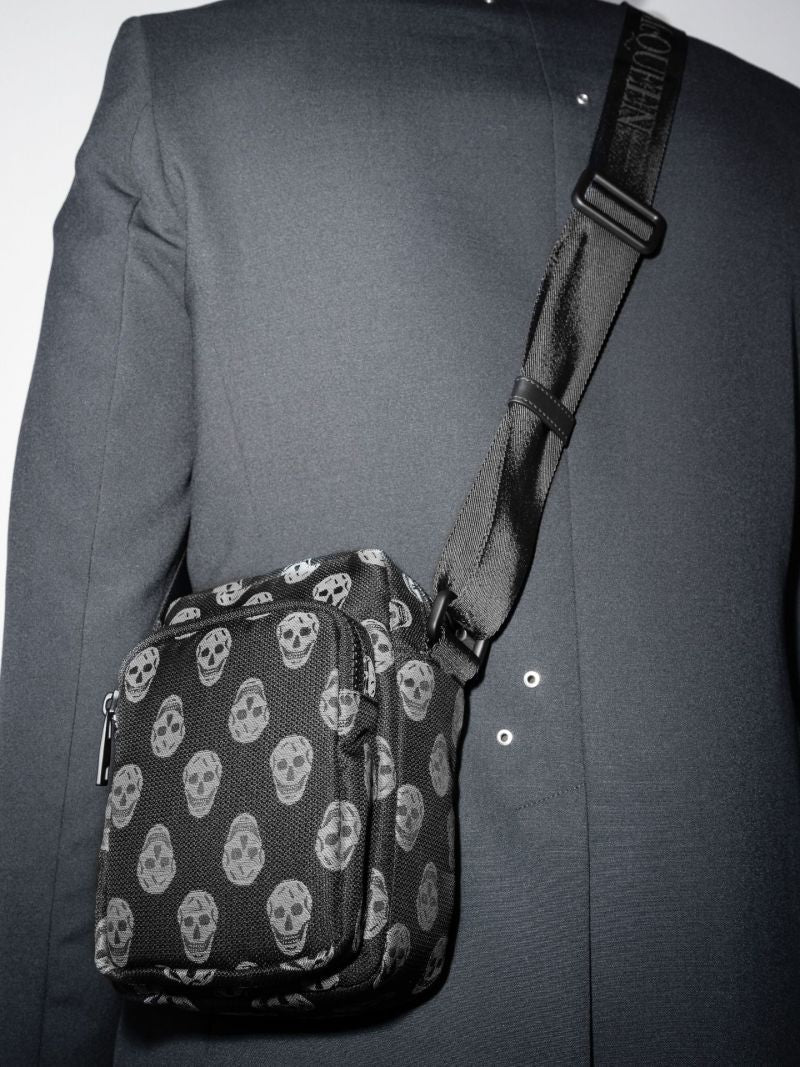 Black Skull Print Cross Body Bag
