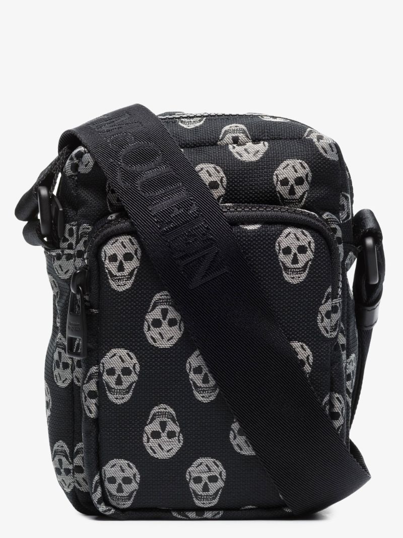 Black Skull Print Cross Body Bag