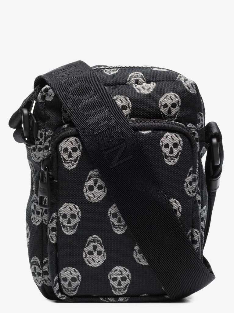 Black Skull Print Cross Body Bag