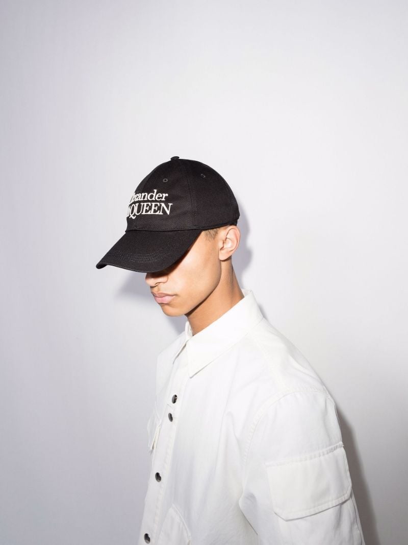 Black Logo Cotton Baseball Cap