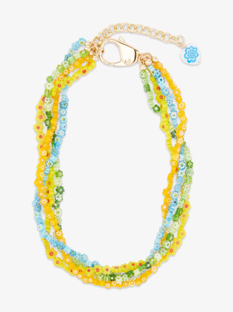 Gold-plated Cindy Floral Beaded Necklace