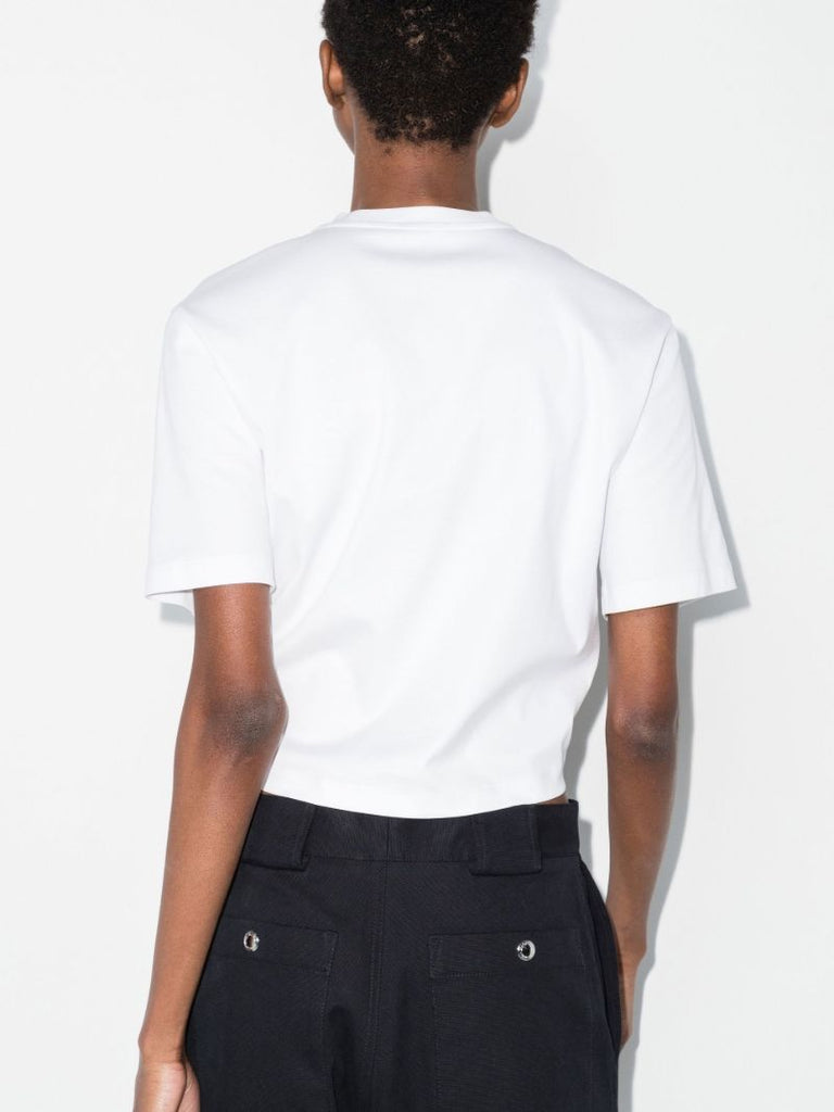Knot Front  Cropped Cotton T-shirt