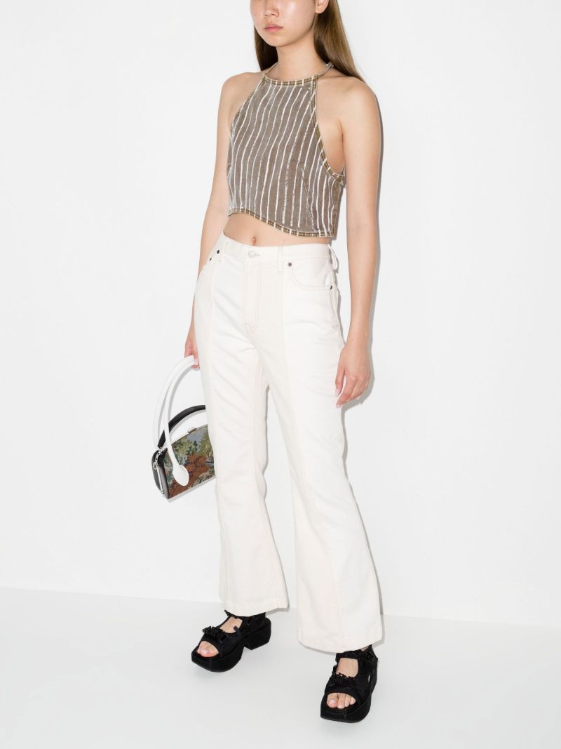 Grey Tinah Striped Crop Top