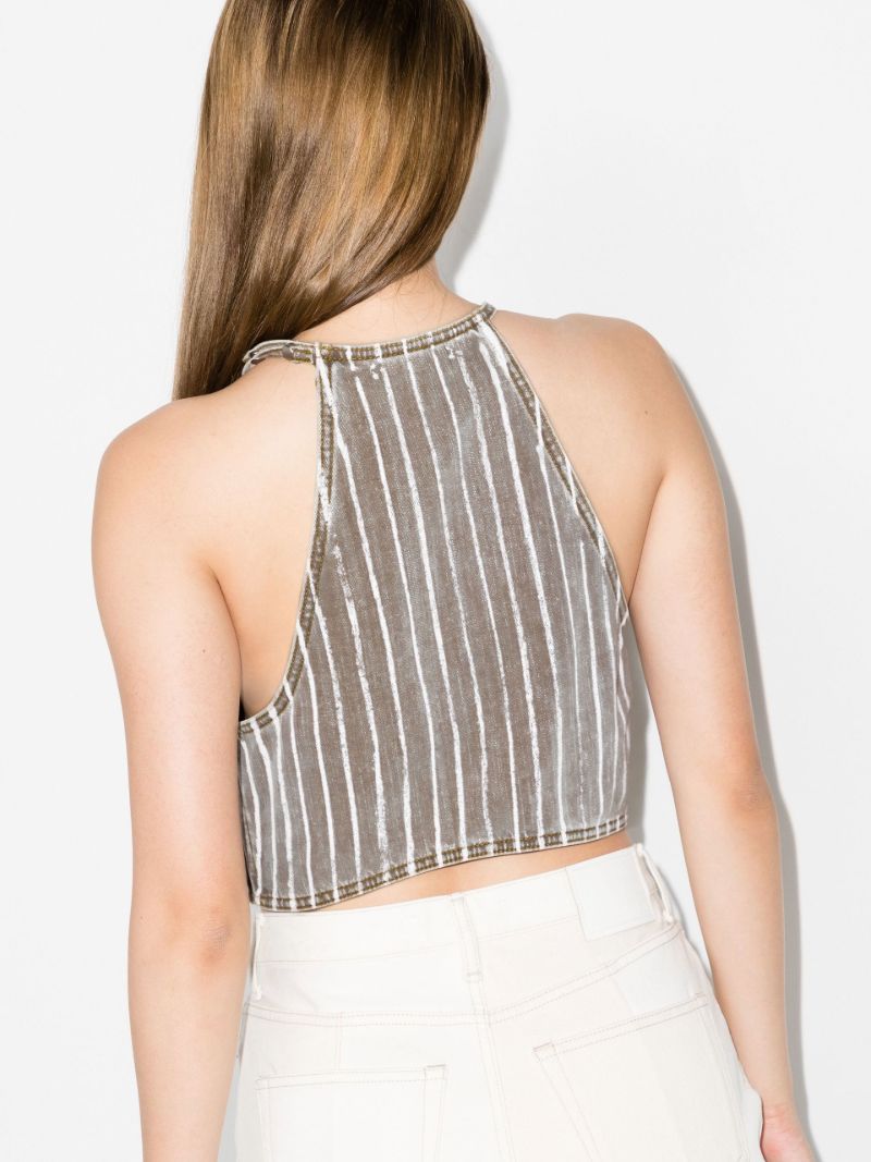 Grey Tinah Striped Crop Top