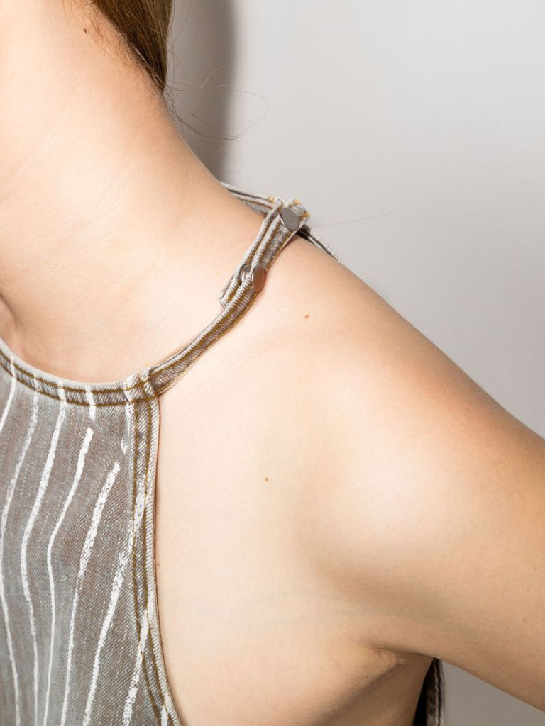 Grey Tinah Striped Crop Top