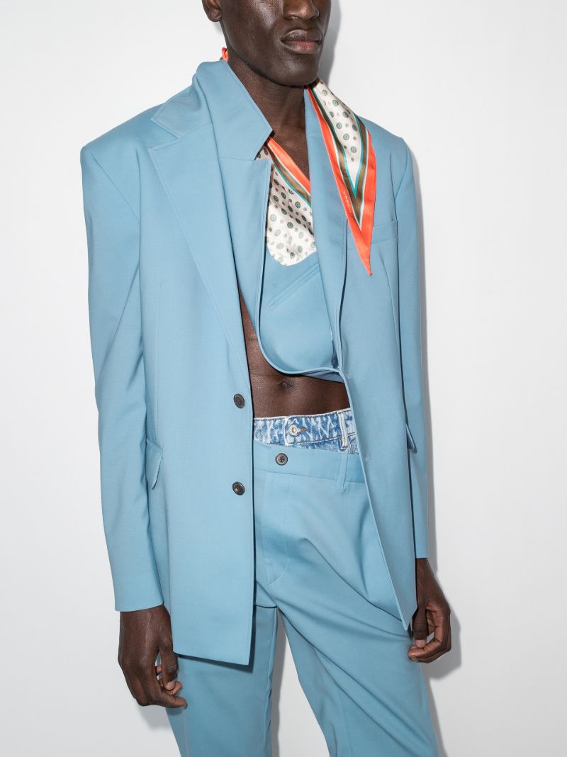 Secret Scarf Single-breasted Blazer