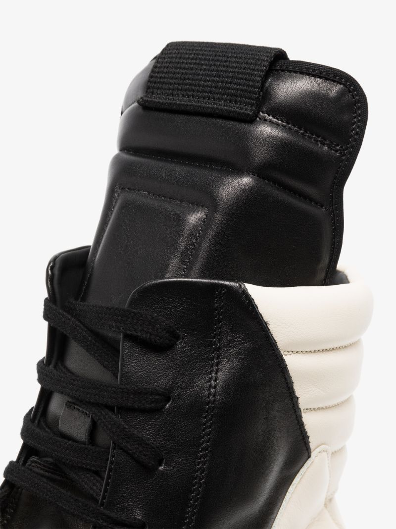 Black and White Geobasket High Top Leather Sneakers