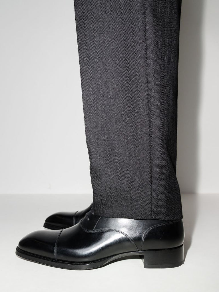 Black Elkan Leather Derby Shoes