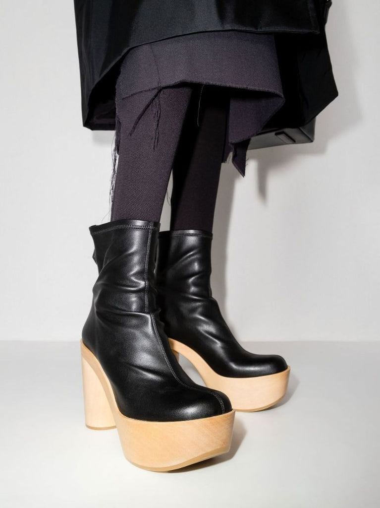 Black 110 Leather Platform Boots