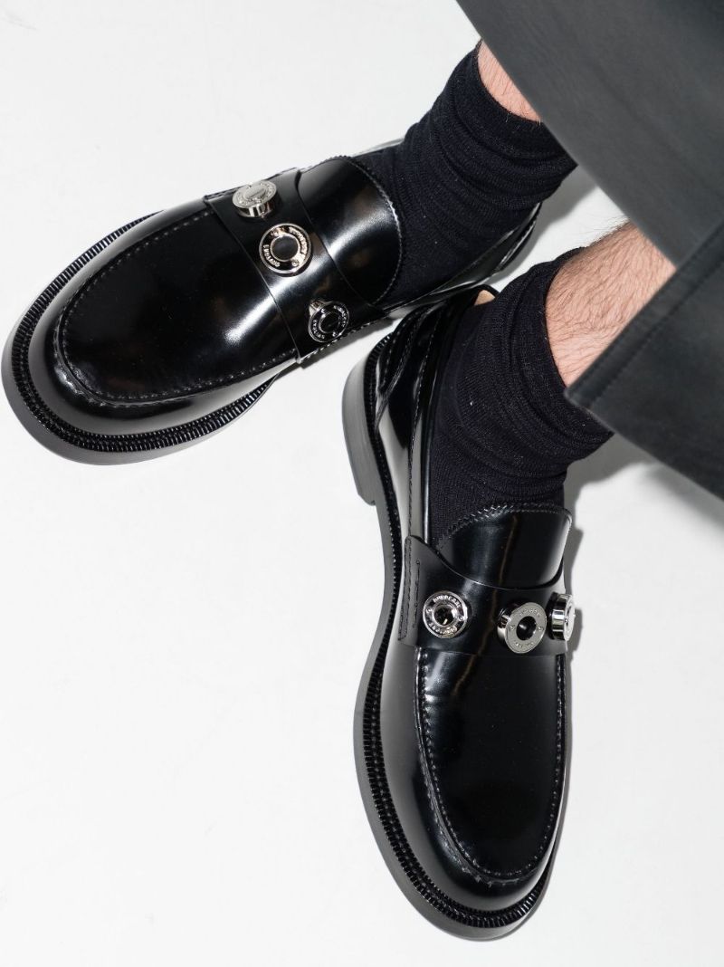 Black Fred Leather Loafers