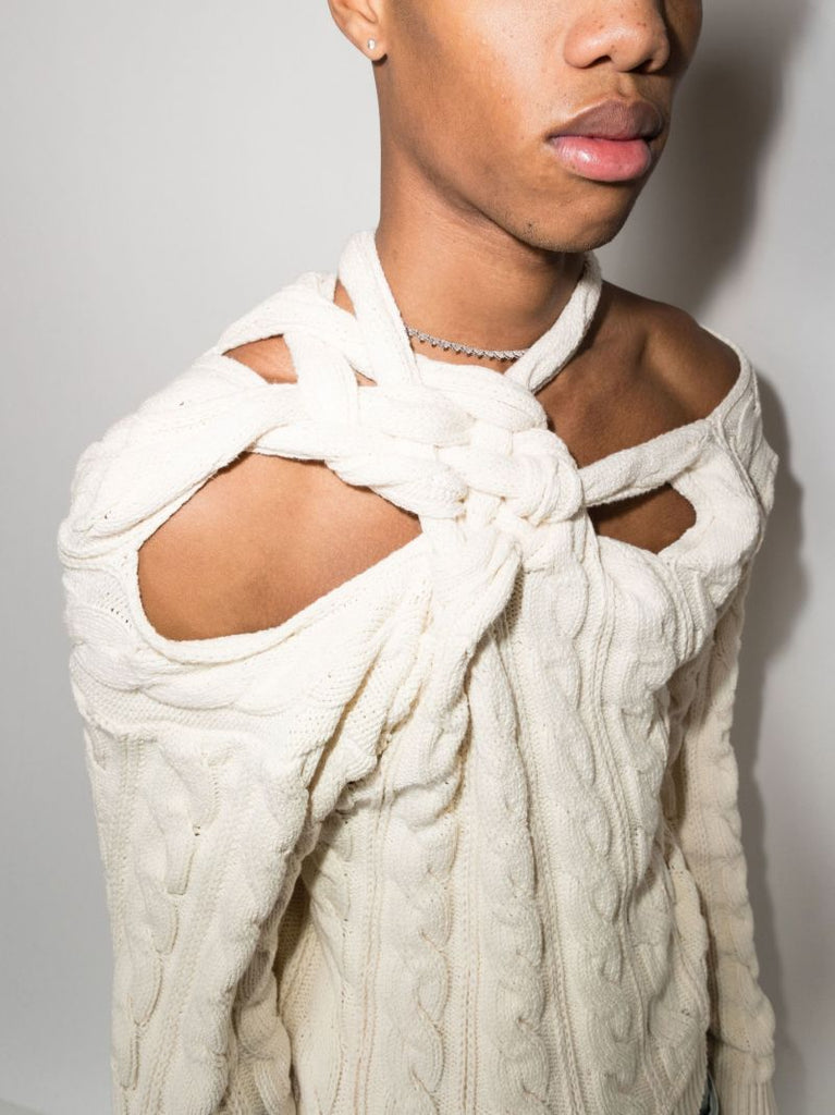 Cutout Cable Knit Sweater