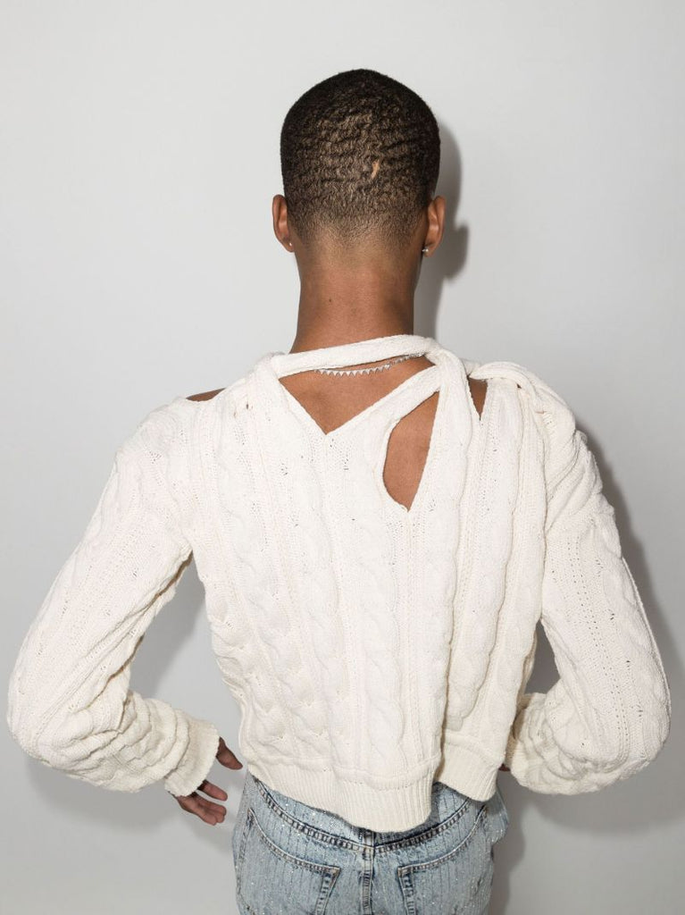 Cutout Cable Knit Sweater