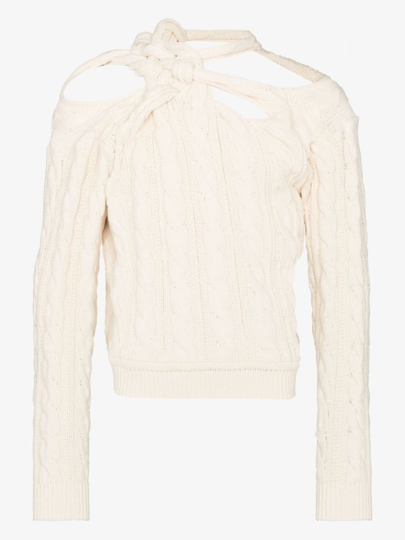 Cutout Cable Knit Sweater