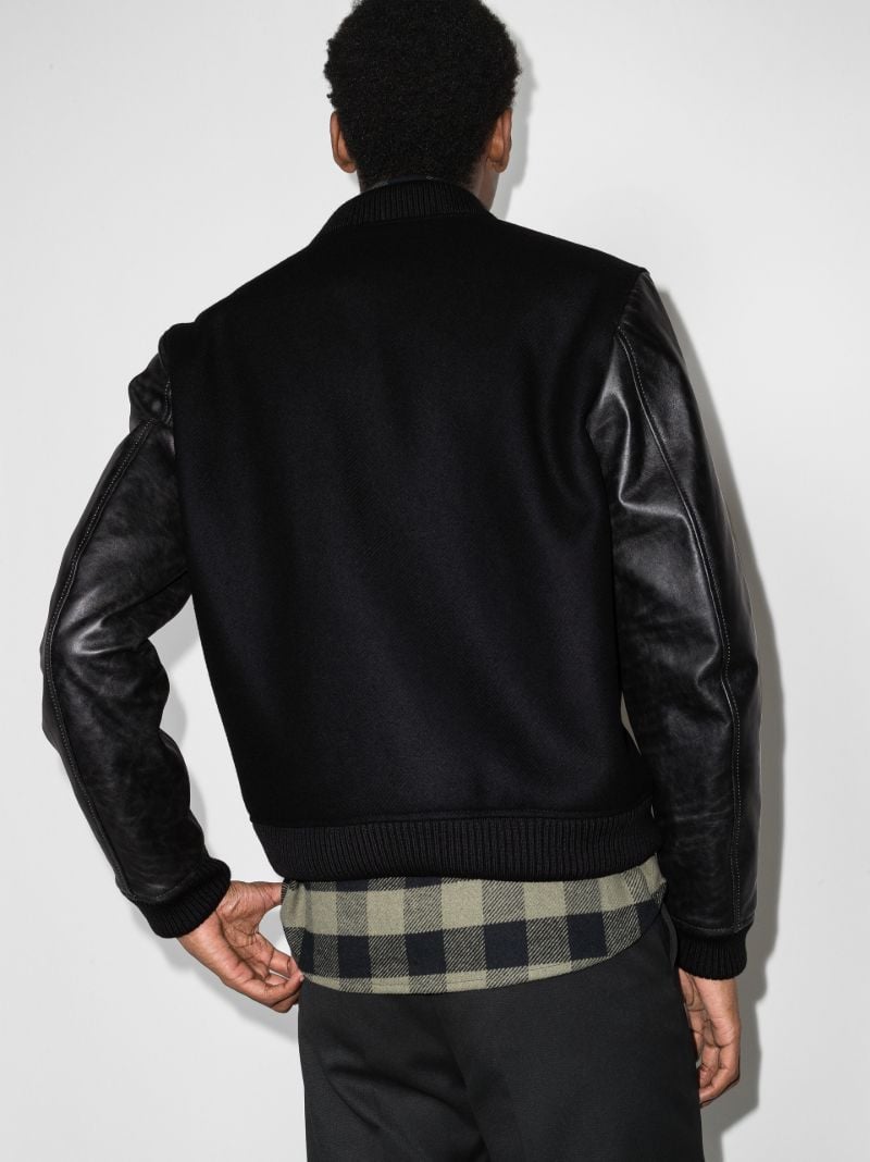 Black Logo Patch Varsity Jacket