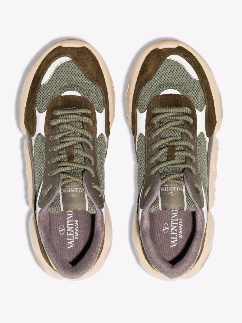 Green Bubbleback Low Top Mesh and Suede Sneakers