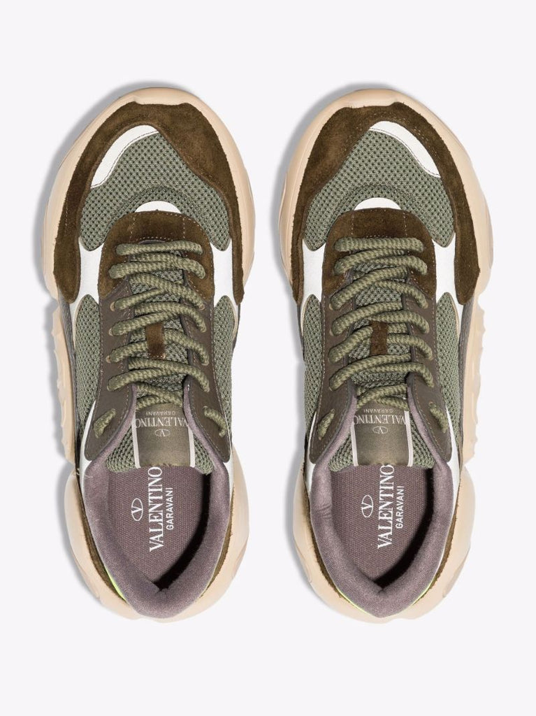 Green Bubbleback Low Top Mesh and Suede Sneakers