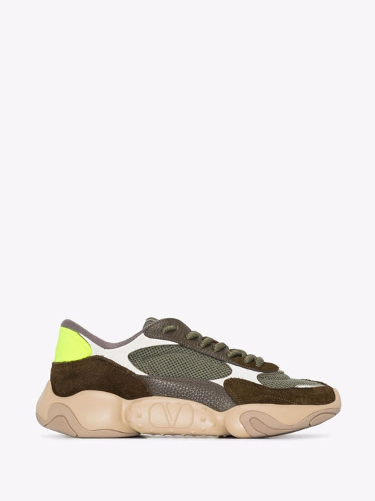 Green Bubbleback Low Top Mesh and Suede Sneakers