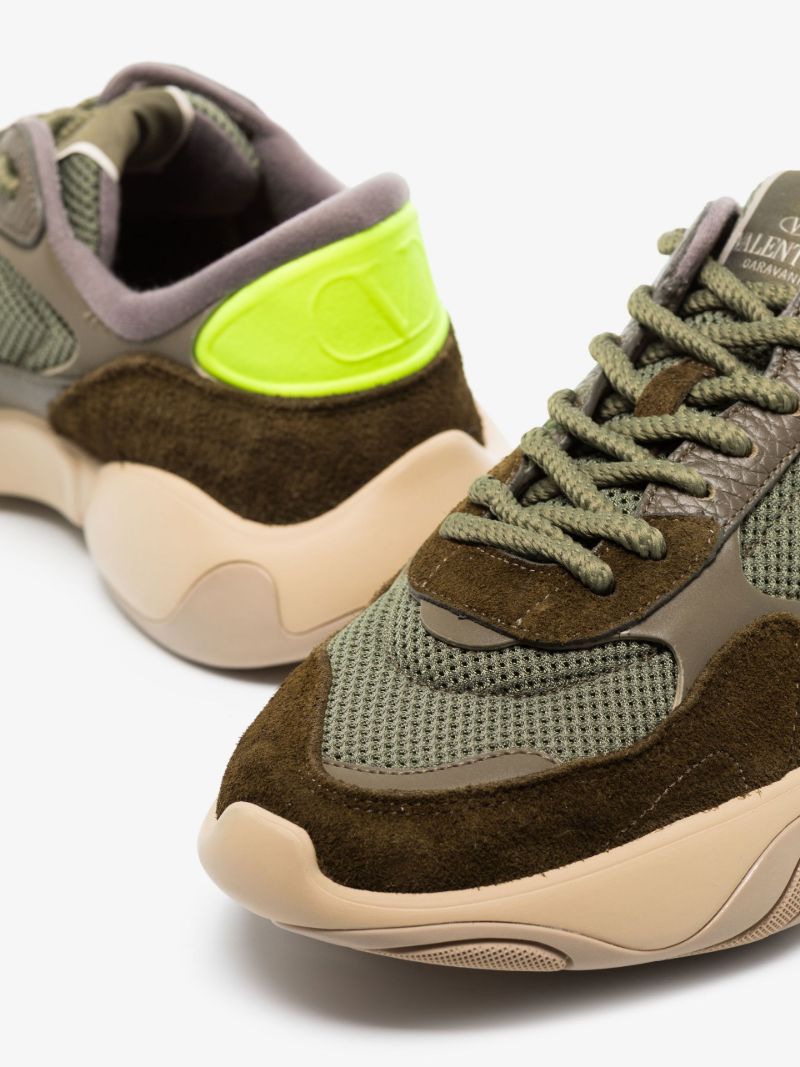 Green Bubbleback Low Top Mesh and Suede Sneakers