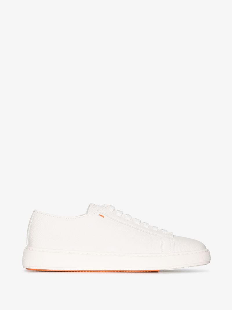 White Low Top Leather Sneakers