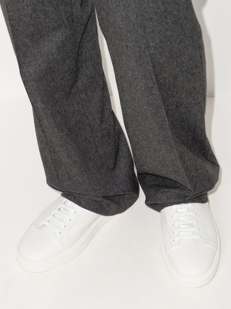 White Low Top Leather Sneakers