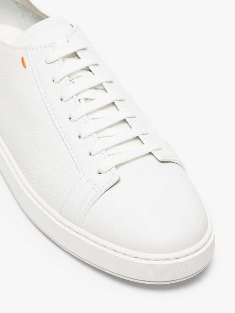 White Low Top Leather Sneakers