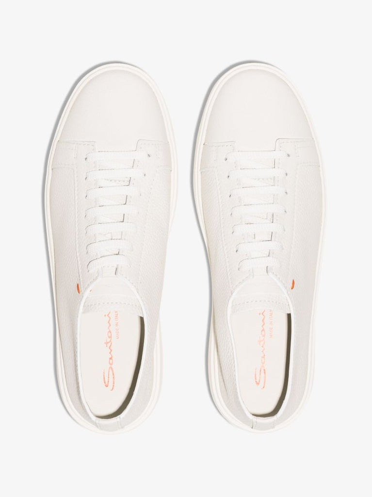 White Low Top Leather Sneakers