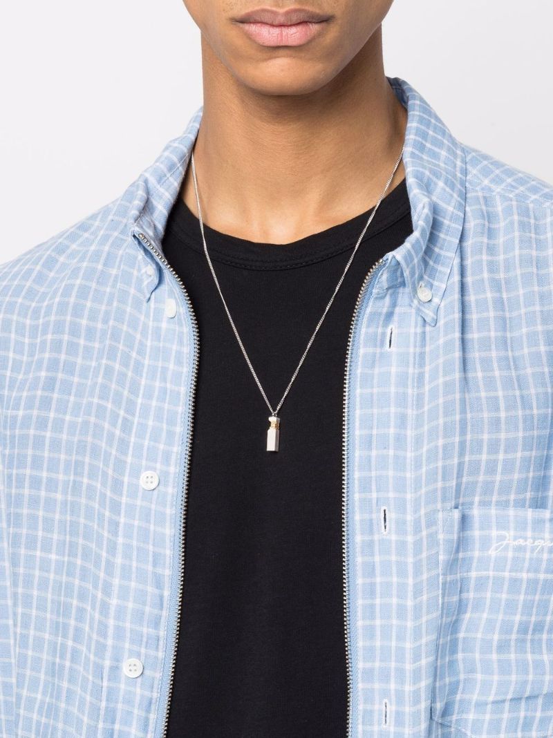 Mined Cube Diamond Pendant Necklace