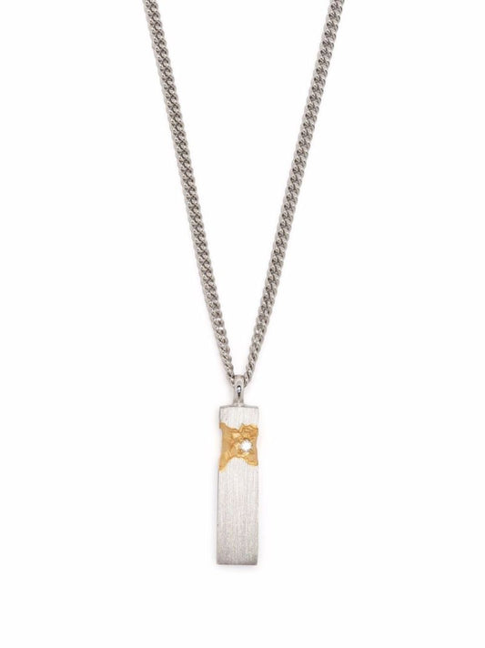 Mined Cube Diamond Pendant Necklace