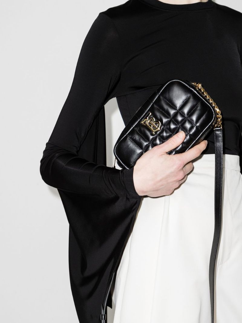 Black Lola Leather Cross Body Bag