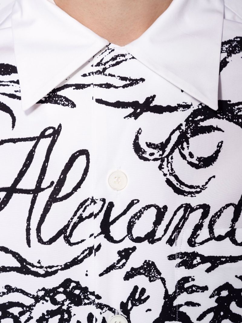 Logo Print Short Sleeve Cotton Shirt
