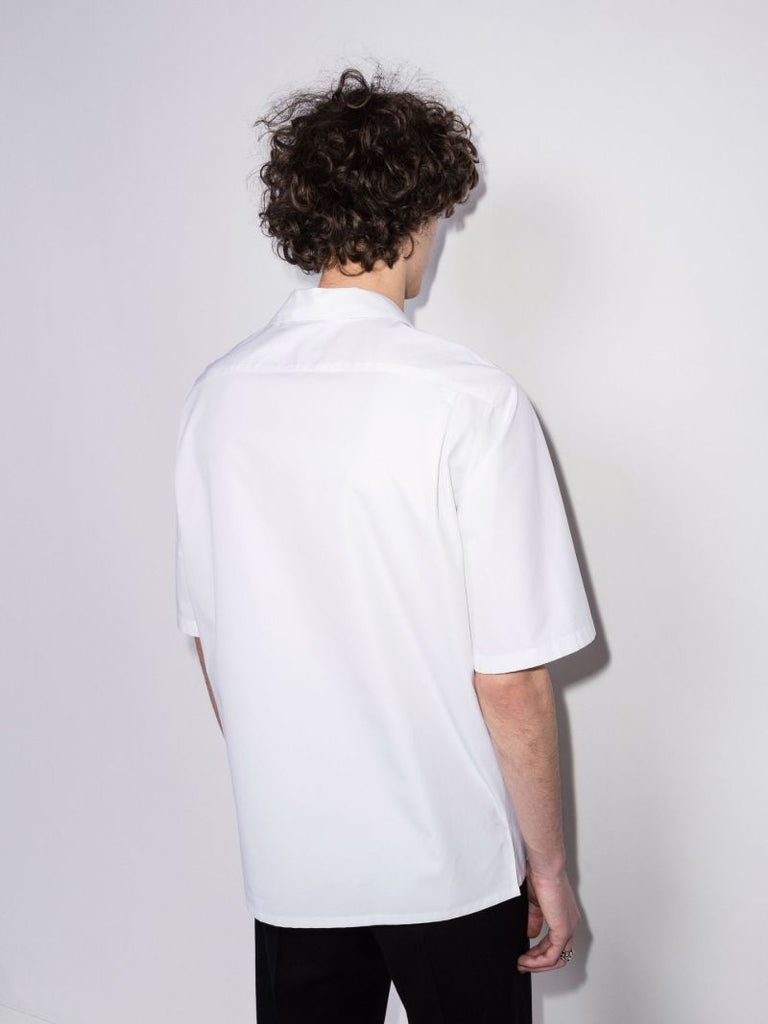 Logo Print Short Sleeve Cotton Shirt