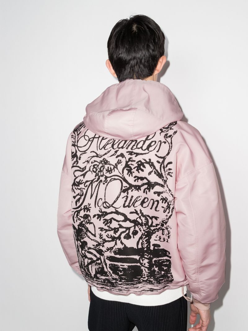 Back Print Hooded Windbreaker Jacket