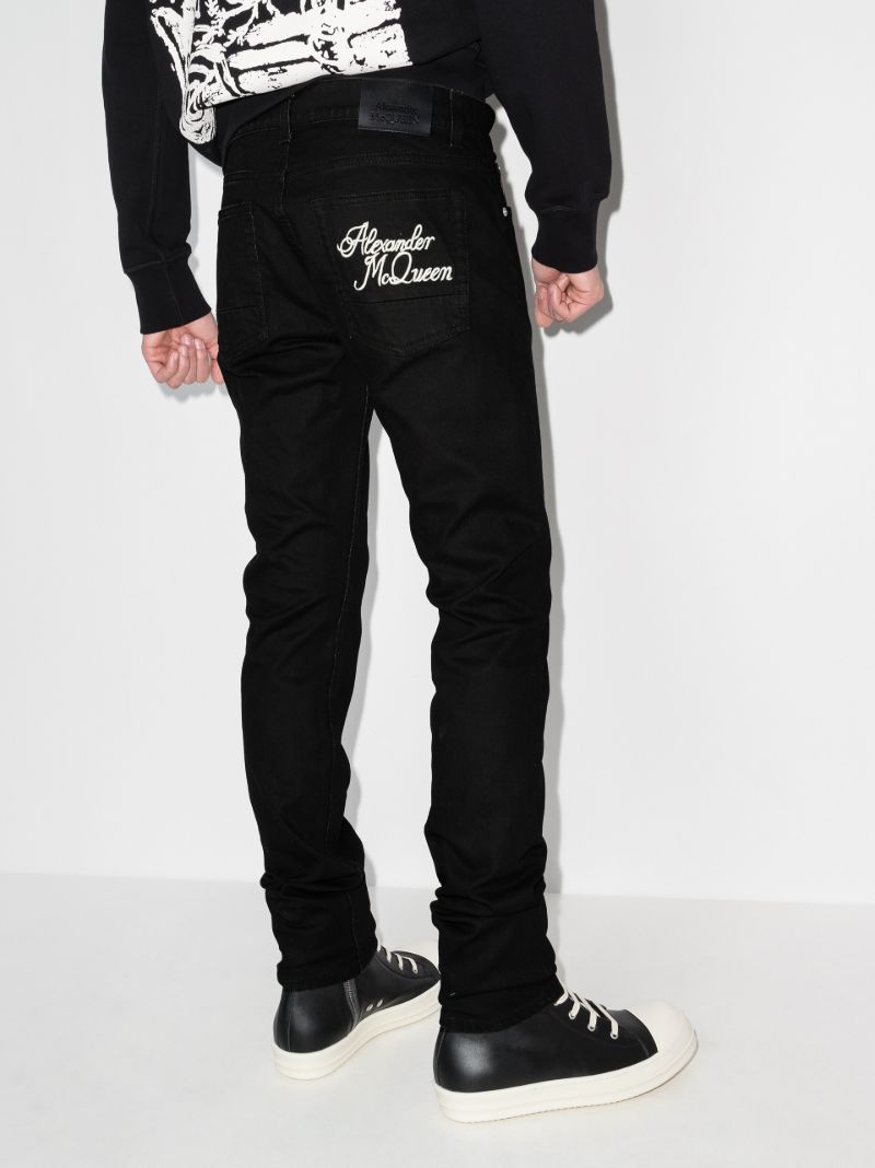 Logo Embroidered Slim Leg Jeans