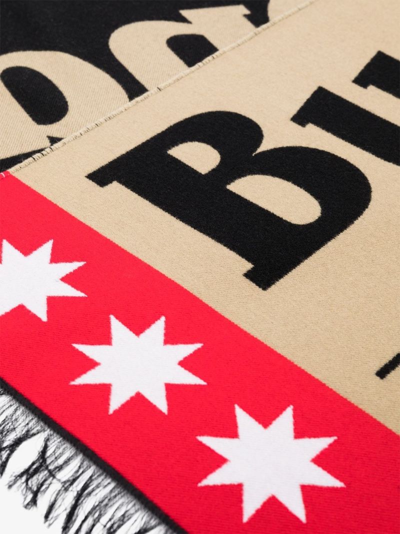 Logo-jacquard Fringed Scarf