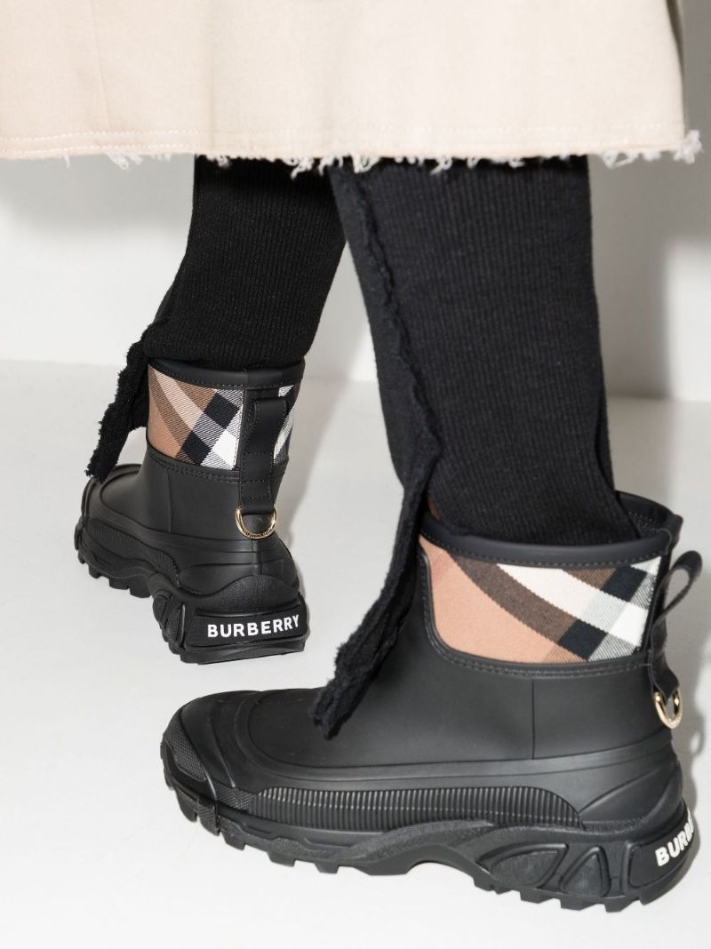 Black House Check Rubber Rain Boots