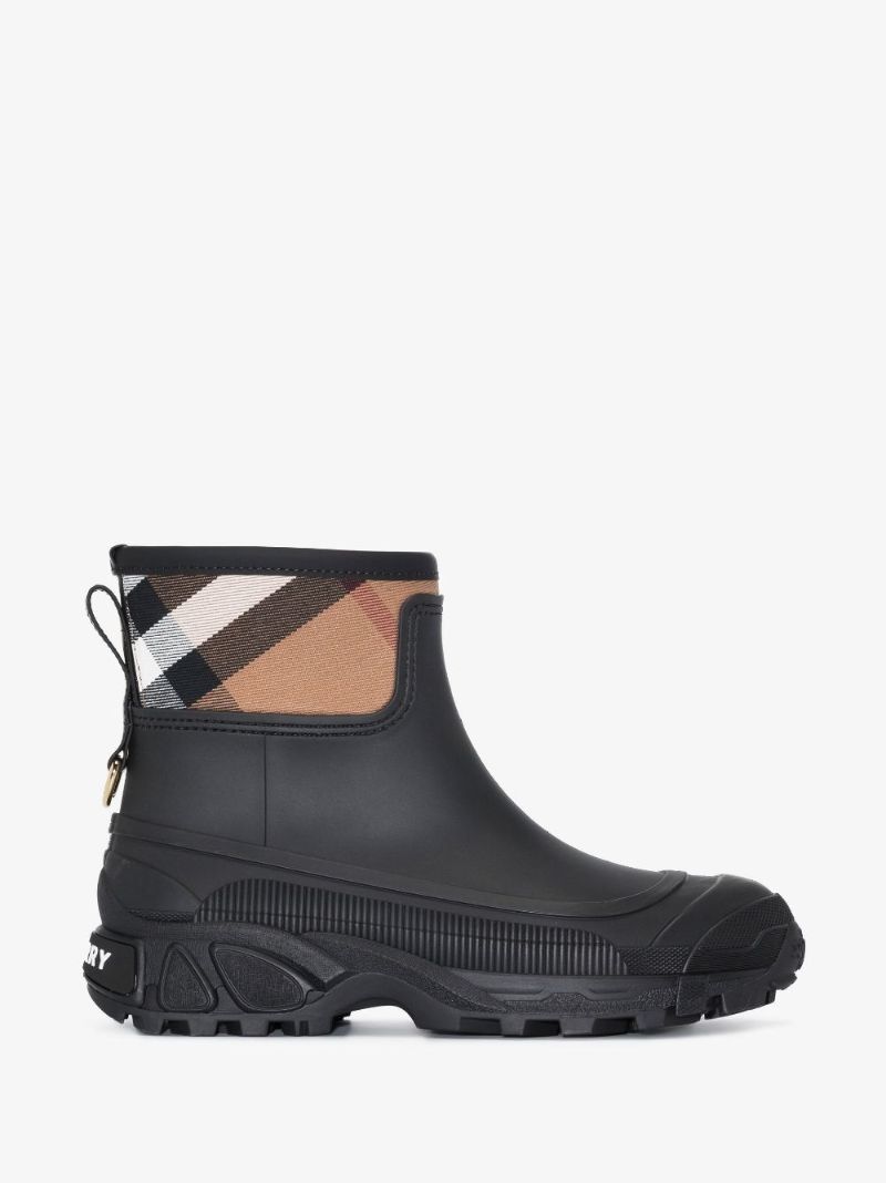 Black House Check Rubber Rain Boots